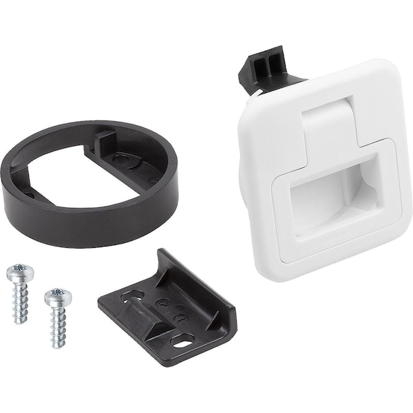 Snap Lock Fold-Down, Lockable, Form:A, S=2-7, H=35, 41, M05X16, Pc/Abs White, Comp:Pc/Abs Comp:White